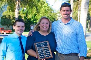 The three recipients of the Father Koppes Alumni award.